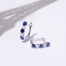 Boucles D'Oreilles "Port Royal" Diamants 0,05/16 & Saphirs 1,08/6 - Or Blanc 375/1000