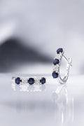 Boucles D'Oreilles "Port Royal" Diamants 0,05/16 & Saphirs 1,08/6