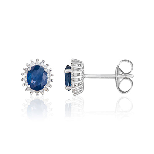 Boucles d'oreille "Abra" Diamants 0,13/36 et Saphirs 1,1/2
