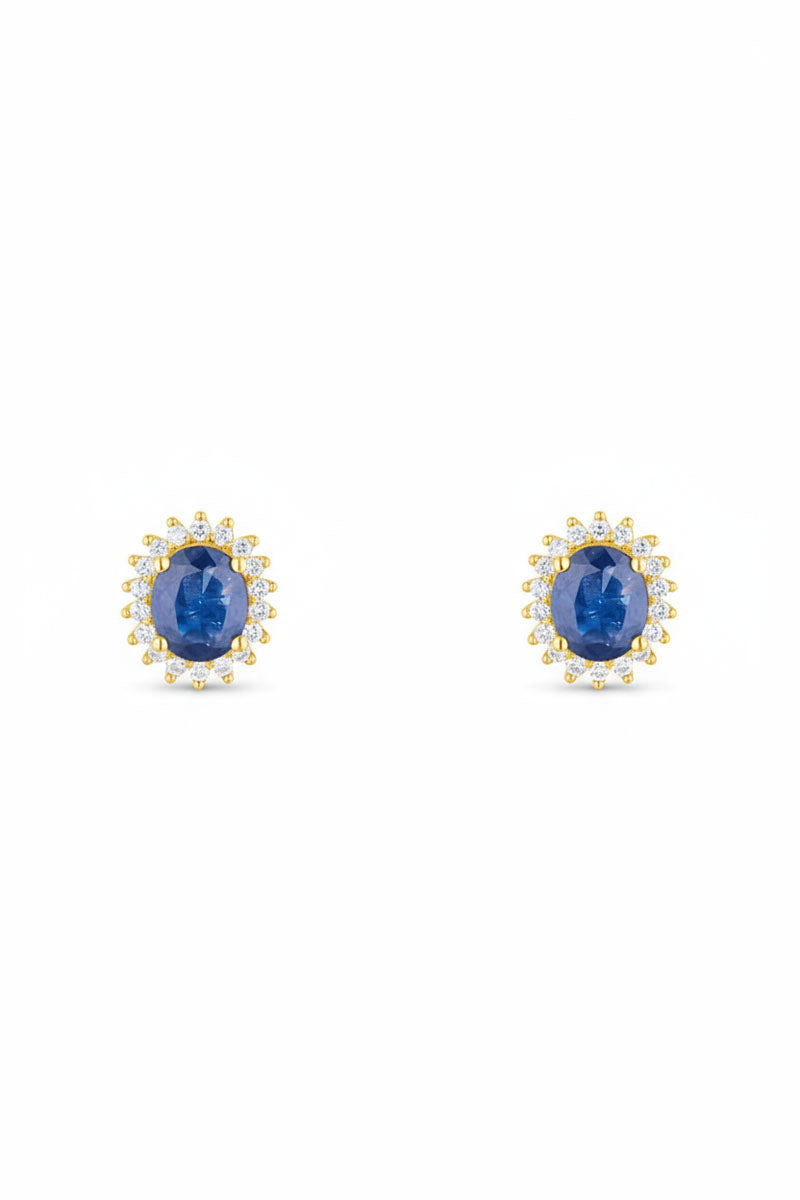 Pendientes “Abra” con Diamantes 0.13/36 y Zafiros 1.1/2