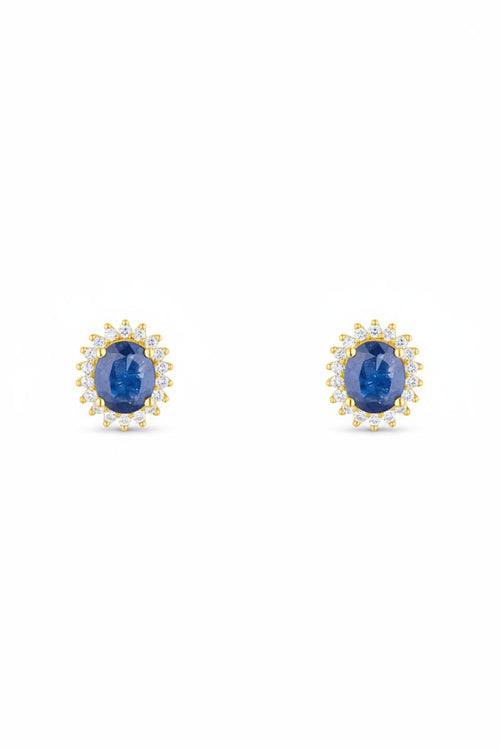 Boucles D'Oreille "Abra" Diamants 0,13/36 Et Saphirs 1,1/2