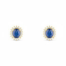 Boucles D'Oreille "Abra" Diamants 0,13/36 Et Saphirs 1,1/2 - Or Jaune 375/1000