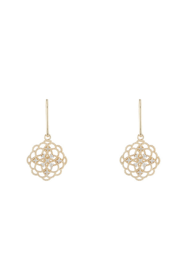 Pendientes “Encaje” Dia0.10/18 – Oro Amarillo 375/1000