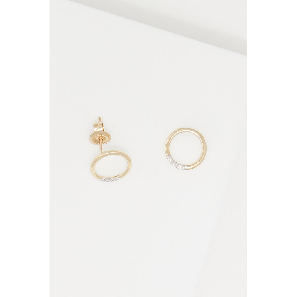 Boucles D'Oreilles "Cercle" Diamants 0,04/10 - Or Jaune 375/1000