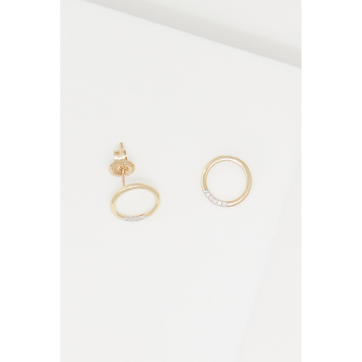 Boucles D'Oreilles "Cercle" Diamants 0,04/10 - Or Jaune 375/1000
