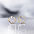 Boucles D'Oreilles "Cercle" Diamants 0,04/10 - Or Jaune 375/1000