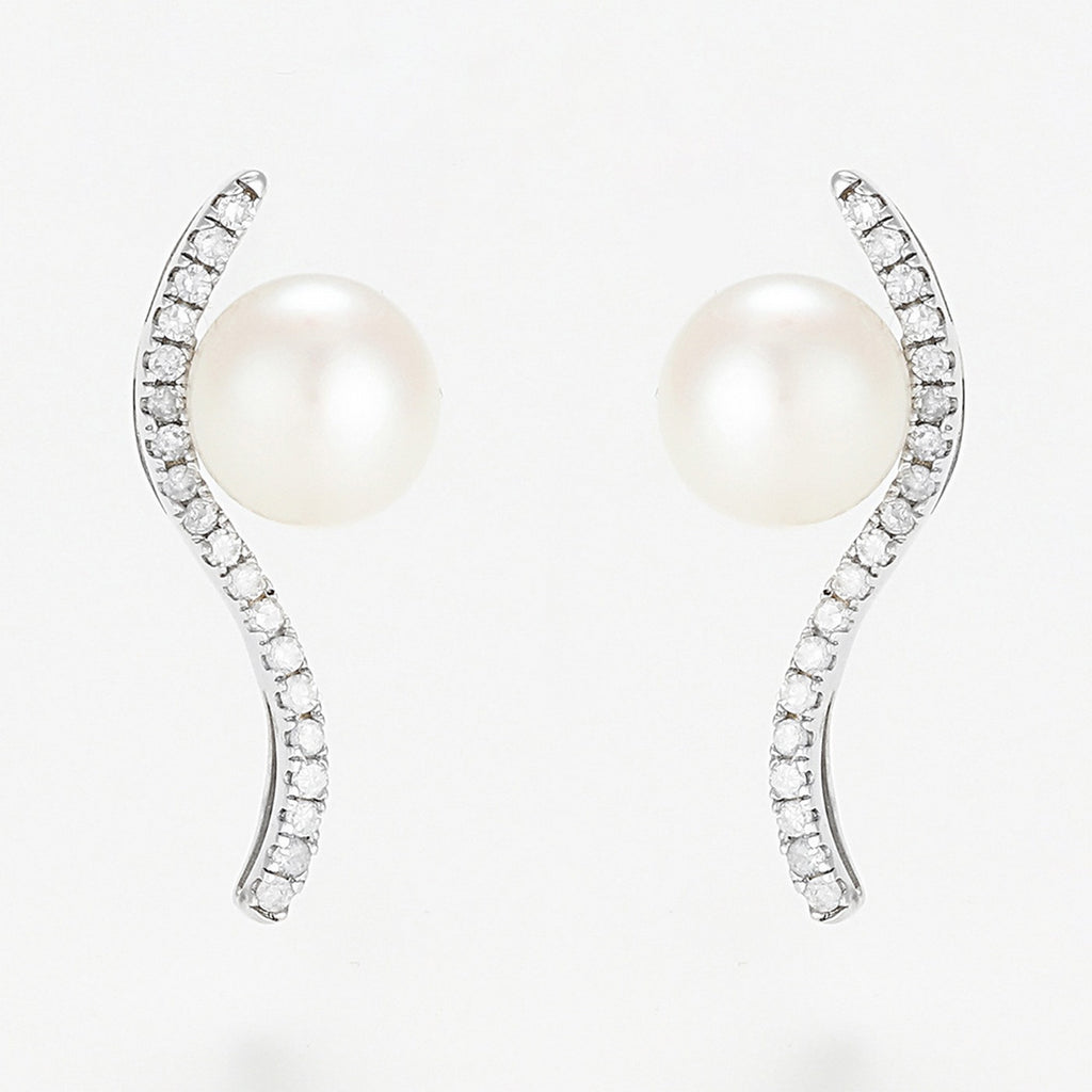 Pendientes "Sublime Wave" P6Mm*2 D 0.17/38 - Oro blanco 375/1000