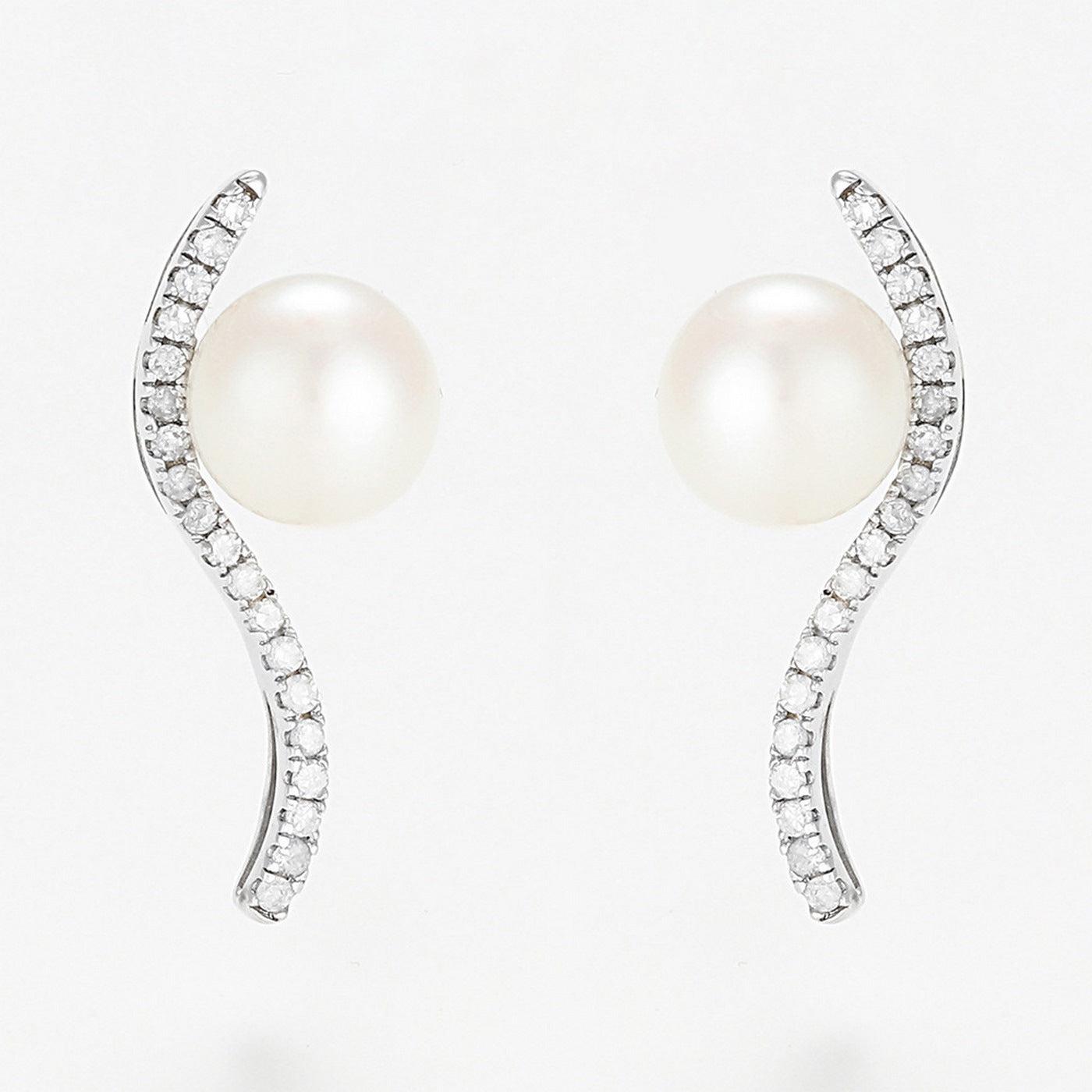 Pendientes "Sublime Wave" P6Mm*2 D 0.17/38 - Oro blanco 375/1000