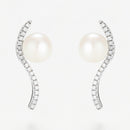 Boucles D'Oreilles "Vague Sublime" P6Mm*2 D 0,17/38 - Or Blanc 375/1000