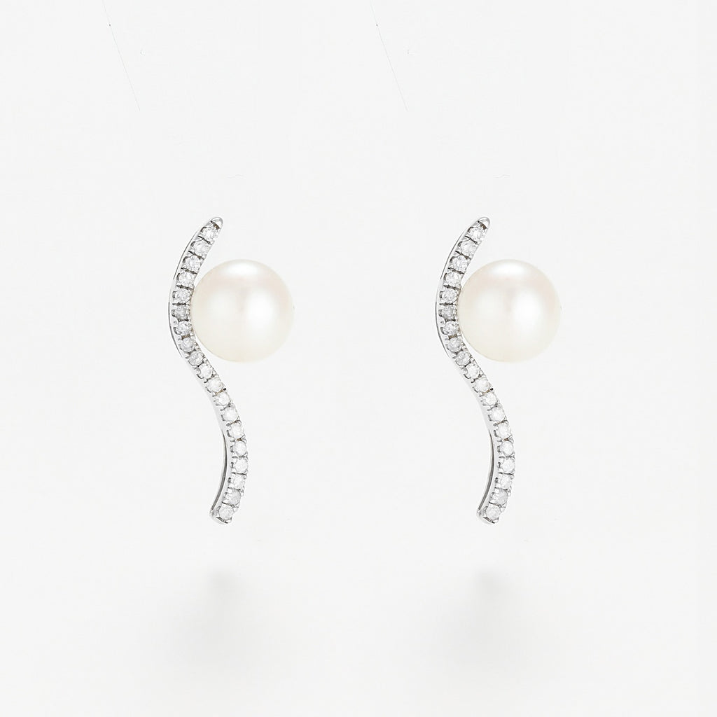 Boucles D'Oreilles "Vague Sublime" P6Mm*2 D 0,17/38 - Or Blanc 375/1000