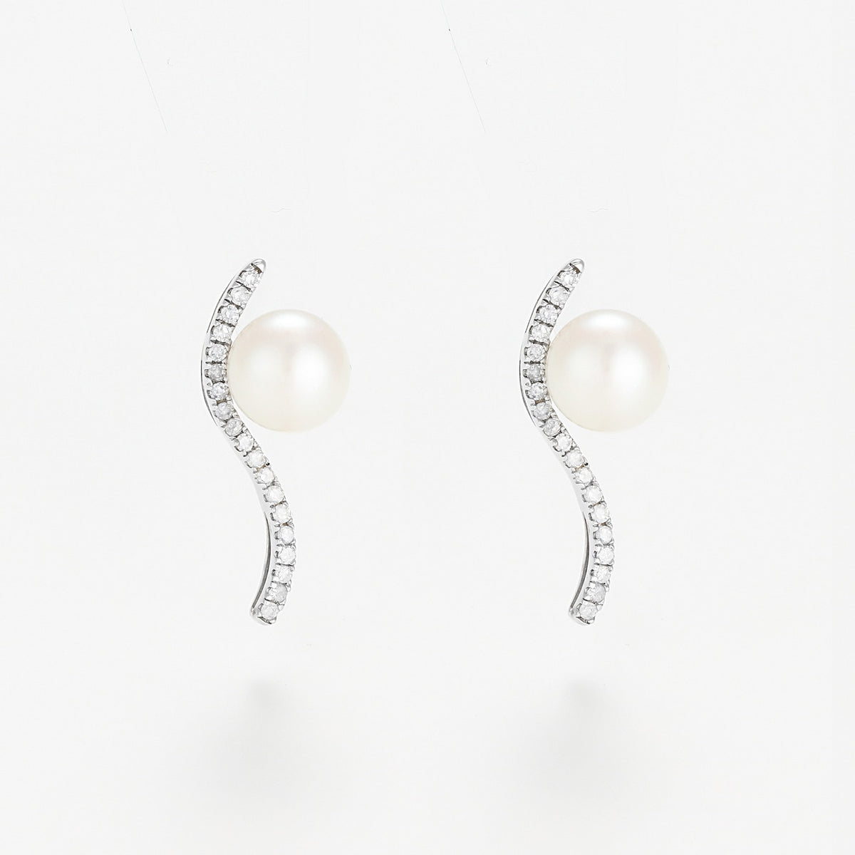 Boucles D'Oreilles "Vague Sublime" P6Mm*2 D 0,17/38 - Or Blanc 375/1000