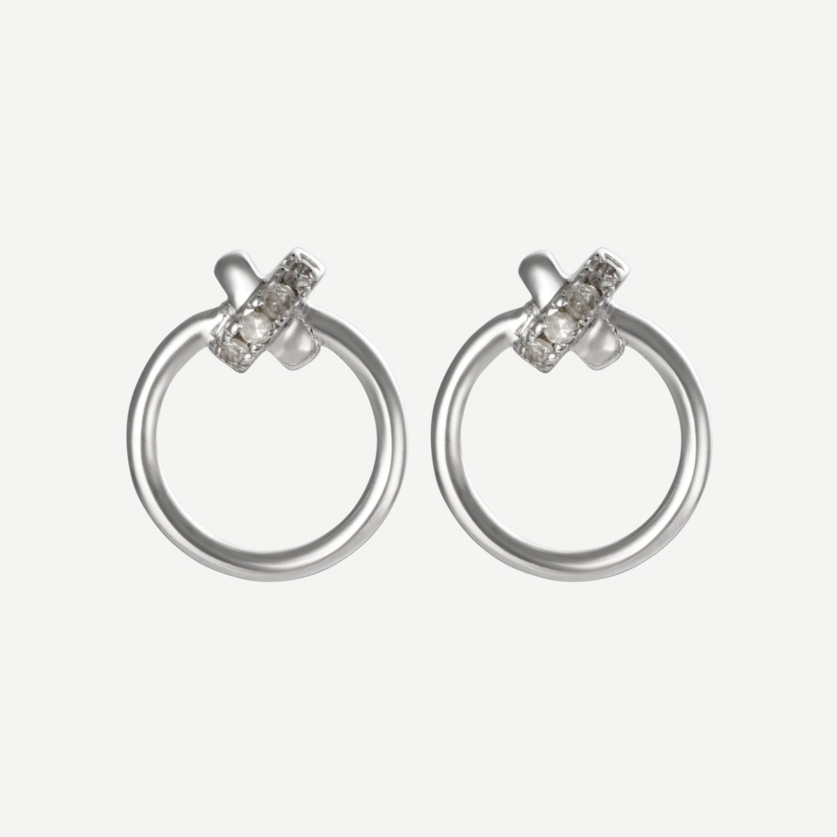Boucles D'Oreilles "Clair De Lune" Diamants 0,028/8 - Or Blanc 375/1000