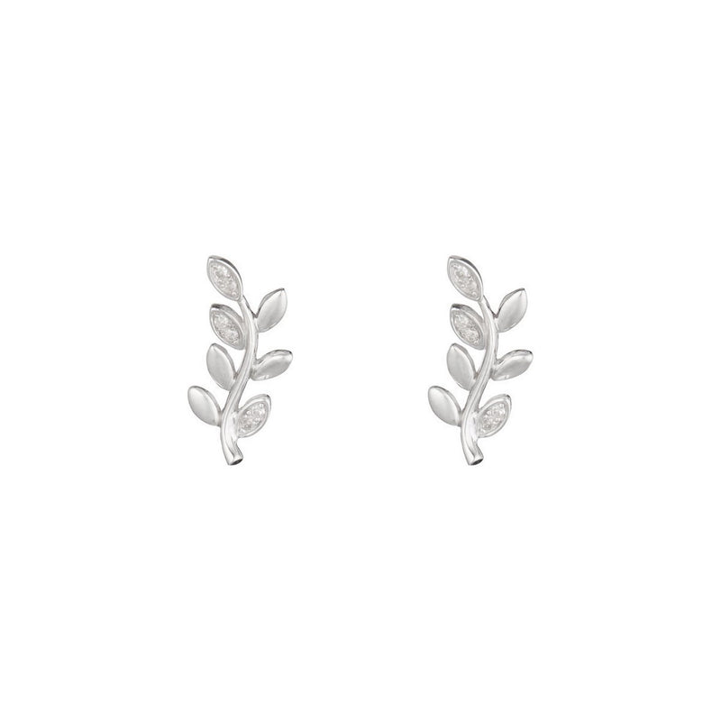 Boucles D'Oreilles "Sanya" D 0,066/12 - Or Blanc 375/1000