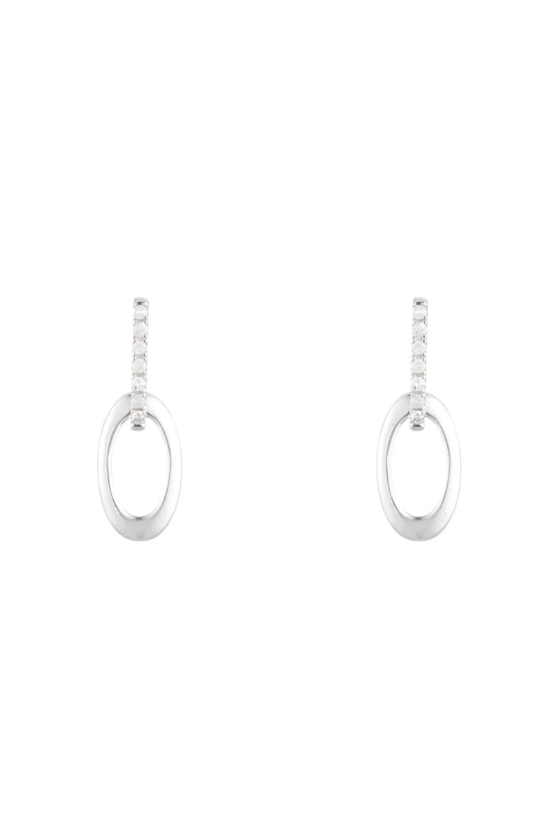 Bari" Earrings D 0,063/14 - Gold Blanc 375/1000
