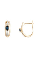 Earrings "Lovina" D 0,072/16 Sapphire 0,5/2 - Yellow Gold 375/1000