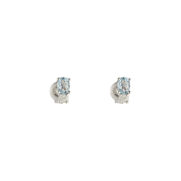 Pendientes "Azur" D0.08/2 Topacio Azul 0.48/2 - Oro blanco 375/1000