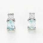 Pendientes "Azur" D0.08/2 Topacio Azul 0.48/2 - Oro blanco 375/1000
