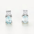 Boucles D'Oreilles "Azur" D0,08/2 Blue Topaze 0,48/2 - Or Blanc 375/1000