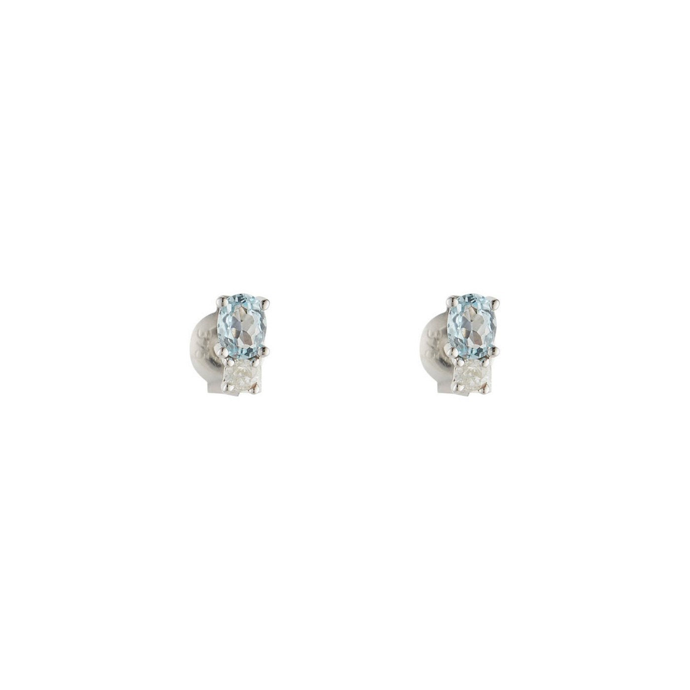 Pendientes "Azur" D0.08/2 Topacio Azul 0.48/2 - Oro blanco 375/1000
