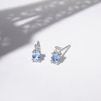 Pendientes "Azur" D0.08/2 Topacio Azul 0.48/2 - Oro blanco 375/1000