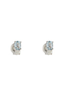 Earrings "Azur" D0,08/2 Blue Topaze 0,48/2 - Gold Blanc 375/1000