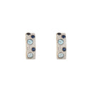 Boucles D'Oreilles "Toamasina" D 0,0035/20 Saphir 0,1/6 Blue Topaze 0,176/4 - Or Jaune 375/1000