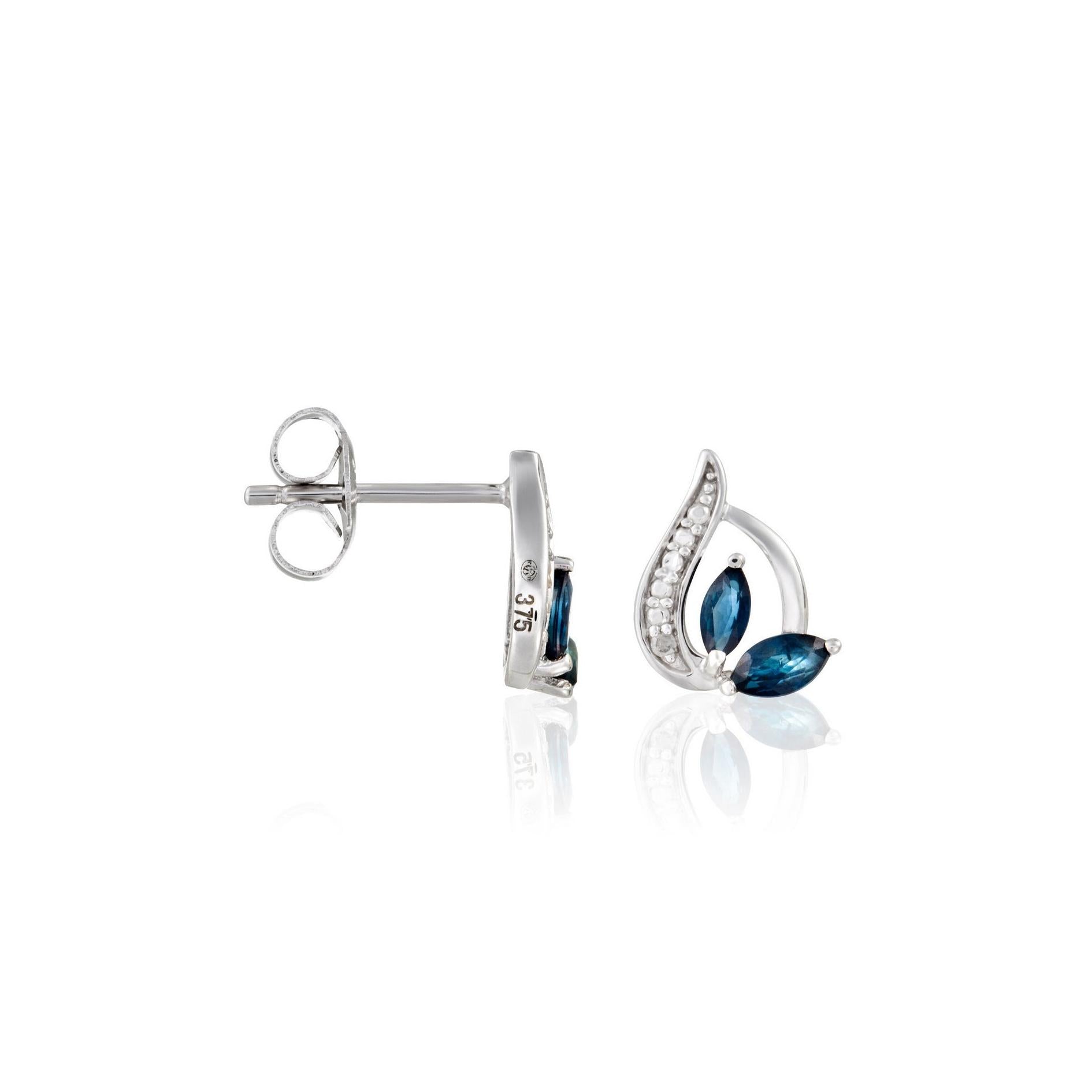 Pendientes "Coban" D 0.045/8 Zafiro 0.532/4 - Oro blanco 375/1000