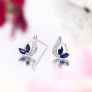 Earrings "Coban" D 0,045/8 Sapphire 0,532/4 - Gold Blanc 375/1000