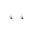 Boucles D'Oreilles "Coban" D 0,045/8 Saphir 0,532/4 - Or Blanc 375/1000