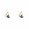 Boucles D'Oreilles "Coban" D 0,045/8 Saphir 0,532/4 - Or Jaune 375/1000