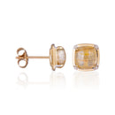 Boucles D'Oreilles "Belo" D0,03/8 Et Rutile 3,8/2 - Or Jaune 375/1000