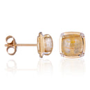 Earrings "Belo" D0,03/8 And Rutile 3,8/2 - Yellow Gold 375/1000