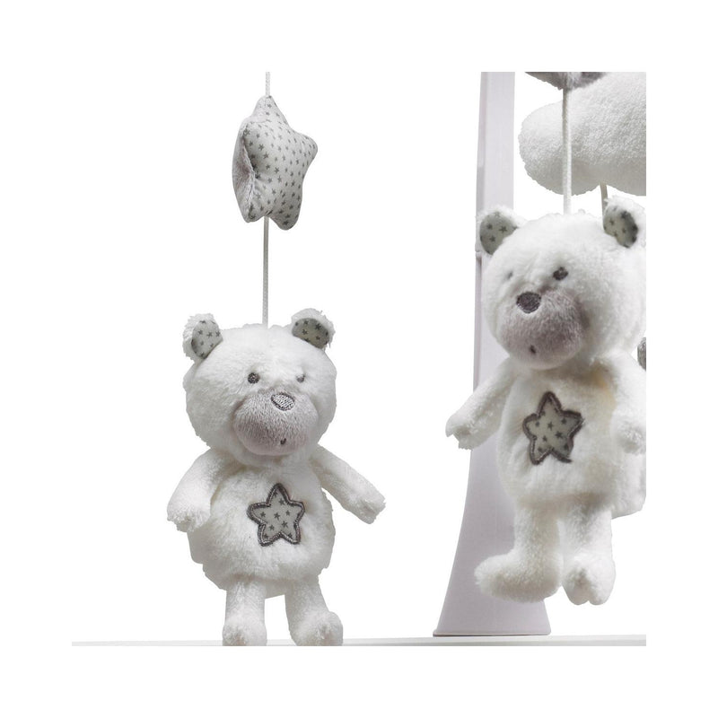 Mobile Musical Bébé Ours En Polyester Blanc