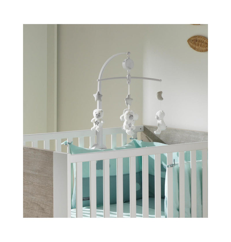 Mobile Musical Bébé Ours En Polyester Blanc