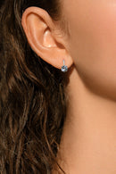 Boucles D'Oreilles "Blue Light"  Diamant 0,03/6 Topaze 1,25/2 - Or Blanc 375/1000