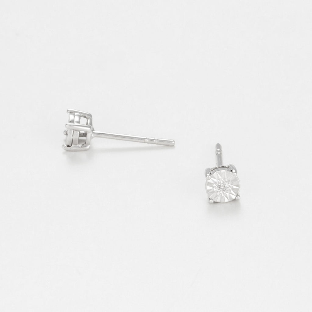 Boucles D'Oreilles "Puce Grande Illusion" Diamant 0,01/2 - Or Blanc