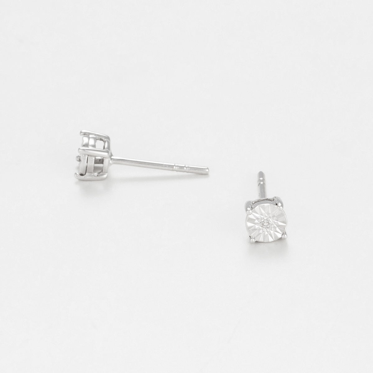 Boucles D'Oreilles "Puce Grande Illusion" Diamant 0,01/2 - Or Blanc