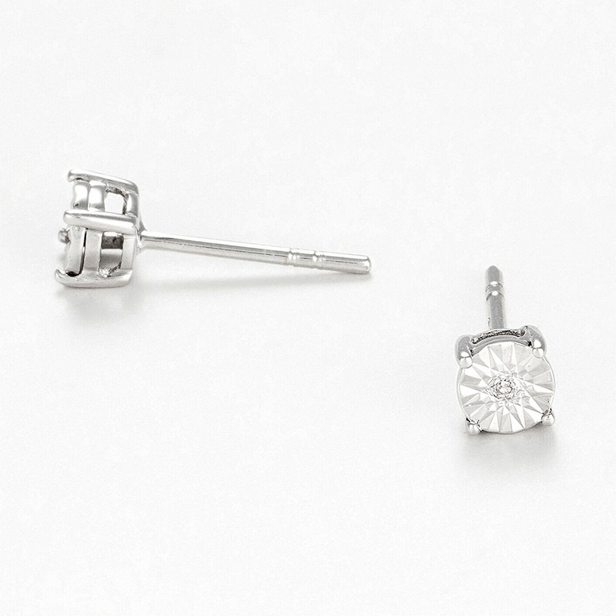 Boucles D'Oreilles "Puce Grande Illusion" Diamant 0,01/2 - Or Blanc