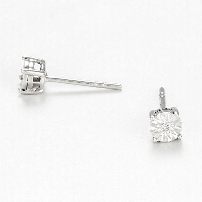 Boucles D'Oreilles "Puce Grande Illusion" Diamant 0,01/2 - Or Blanc 375/1000