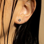 Boucles D'Oreilles "Puce Grande Illusion" Diamant 0,01/2 - Or Blanc