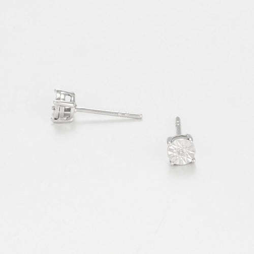 Boucles D'Oreilles "Puce Grande Illusion" Diamant 0,01/2 - Or Blanc 375/1000