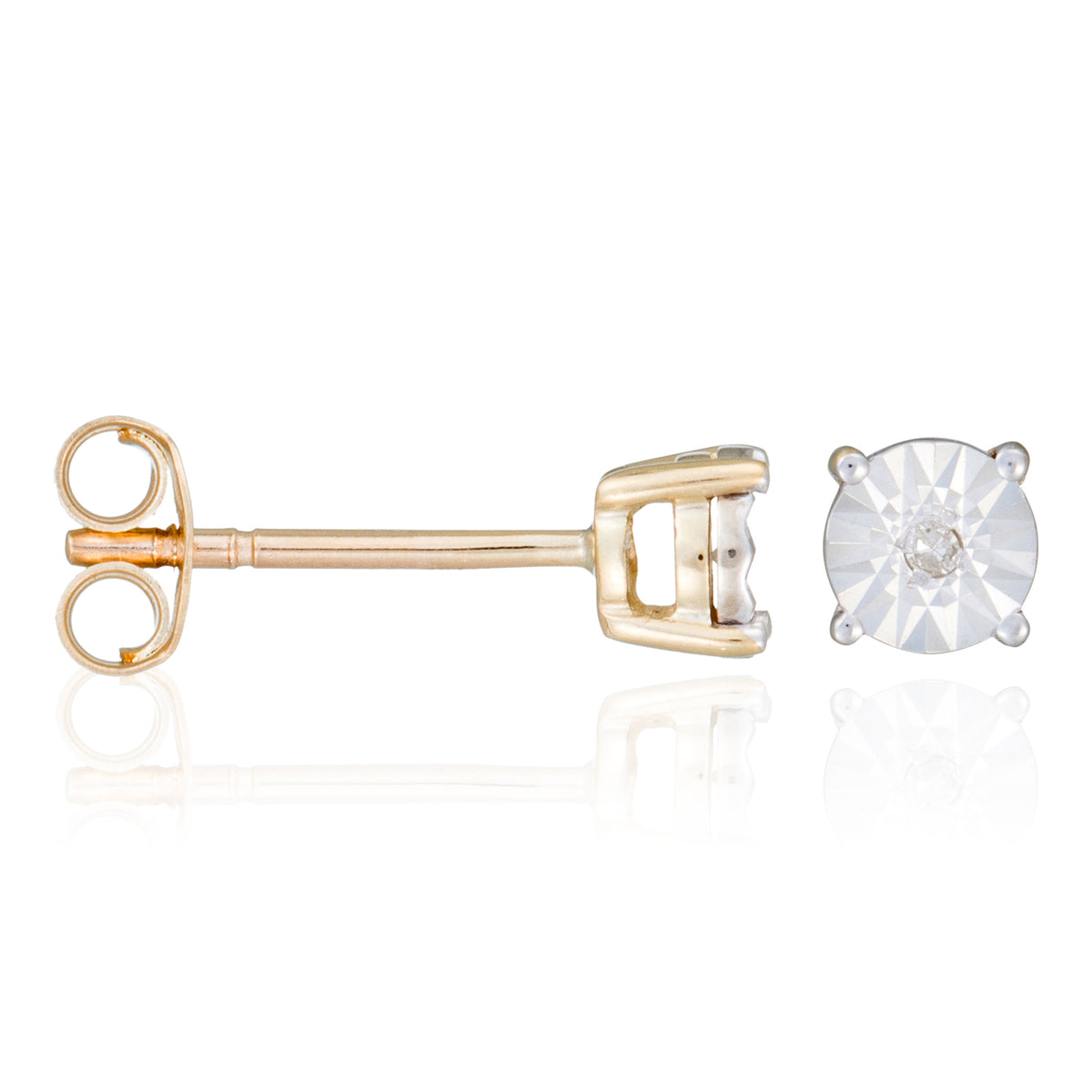 Boucles D'Oreilles "Puce Grande Illusion" Diamant 0,01/2