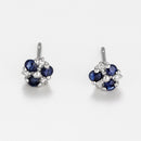 "Three Little Sapphires" Earrings: Diamonds 0.03/6, Sapphire 0.33/6 - White Gold