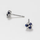"Three Little Sapphires" Earrings: Diamonds 0.03/6, Sapphire 0.33/6 - White Gold