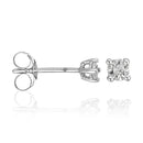 Boucles D'Oreilles "Petites Puces" Diamants: 0,01Ct/2 - Or Blanc 375/1000