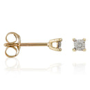 Boucles D'Oreilles "Petites Puces" Diamants: 0,01Ct/2 - Or Jaune 375/1000