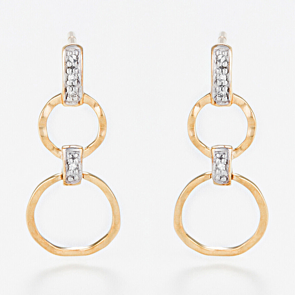 Boucles D'Oreilles "Gold Circles" Diamants 0,03/8