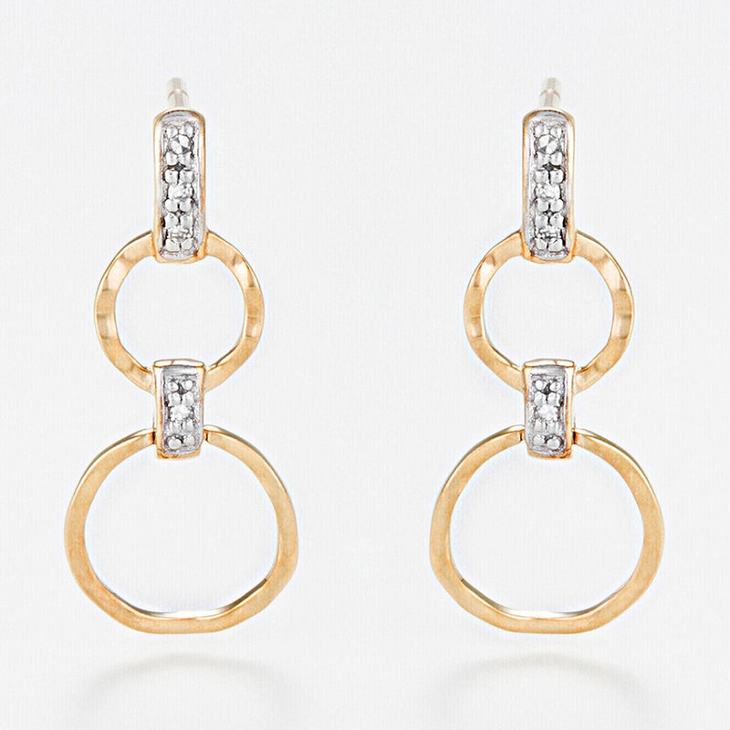 Boucles D'Oreilles "Gold Circles" Diamants 0,03/8 - Or Jaune 375/1000