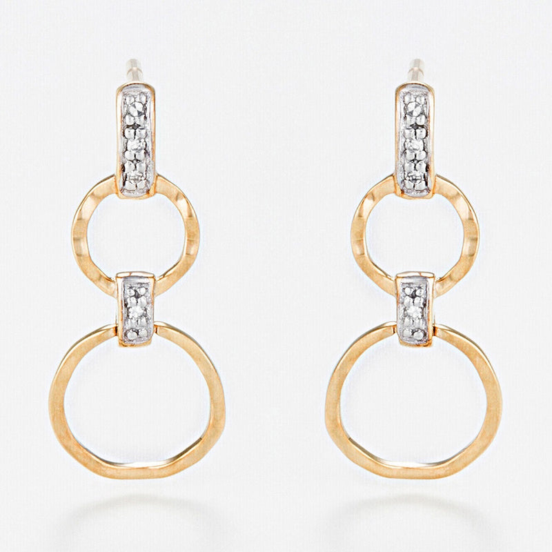 Pendientes “Círculos de Oro” Diamantes 0.03/8 – Oro Amarillo