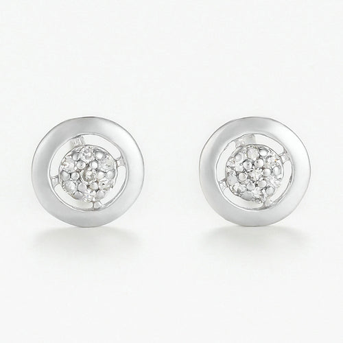 Boucles D'Oreilles "Perfect Stone" D0,08Ct/14 - Or Blanc